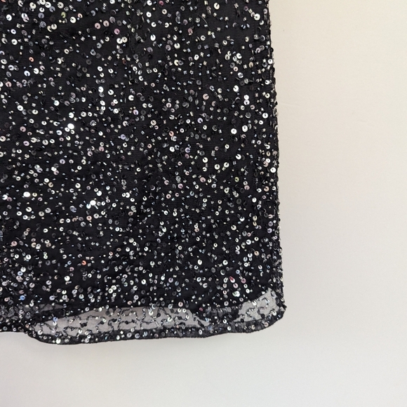 Revolve Tularosa Allison Silver Beaded Sequin Dress with Puff Sleeves Party - Picture 7 of 14